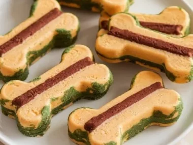 Homemade pumpkin and banana frozen dog treats for pets