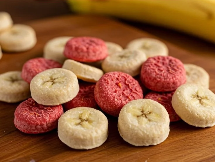 Strawberry and Banana Frozen Balls for Dogs - Healthy Treats