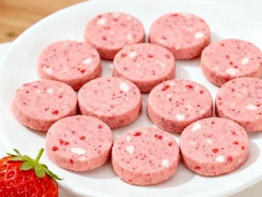 Homemade strawberry and oat dog treats for healthy pet snacks