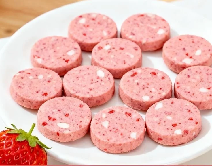 Homemade strawberry and oat dog treats for healthy pet snacks