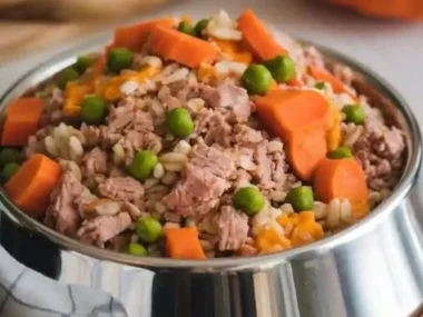 Homemade Turkey and Pumpkin dog food recipe for healthy canine meals