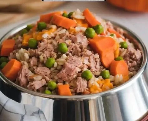 Homemade Turkey and Pumpkin dog food recipe for healthy canine meals