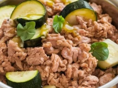 Healthy Turkey Zucchini Dog Meal recipe for nutritious canine diet.
