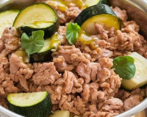 Healthy Turkey Zucchini Dog Meal recipe for nutritious canine diet.