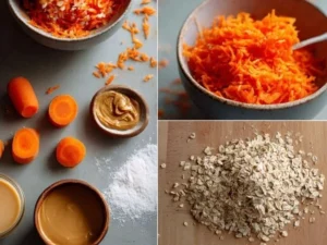 Wholesome carrot oat dog treats in a bowl for happy dogs