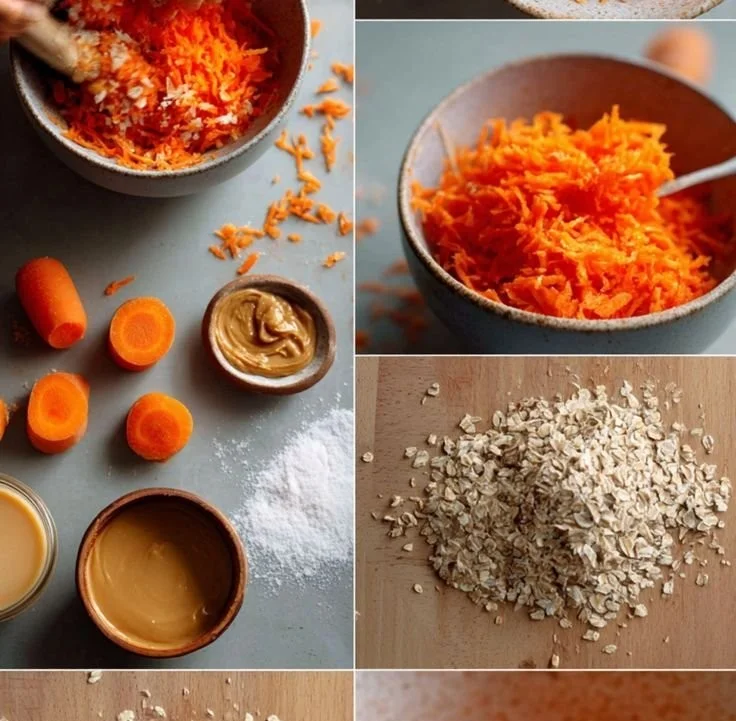 Wholesome carrot oat dog treats in a bowl for happy dogs