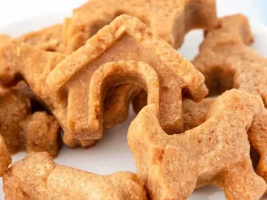 Homemade dog treats made with almond flour for healthy pet snacks.