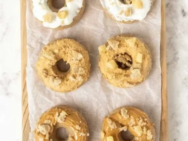 Homemade apple dog donuts for pets