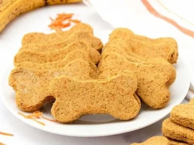 Homemade banana carrot dog treats for healthy canine snacks