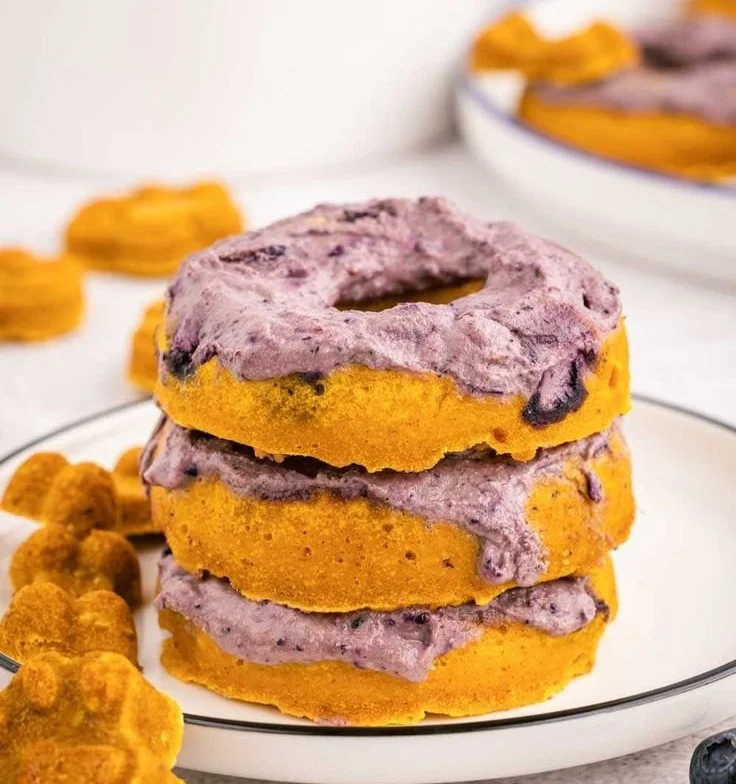 Blueberry pumpkin dog donuts made for furry friends