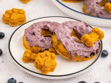 Blueberry pumpkin dog donuts for your furry friend