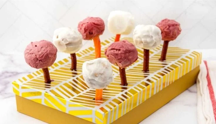 Homemade cake pops for dogs made with healthy ingredients