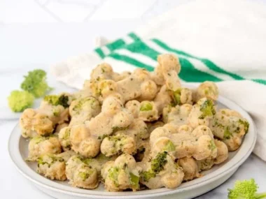 Homemade Chicken and Broccoli Dog Treats for healthy dogs