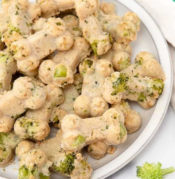 Homemade Chicken and Broccoli Dog Treats for healthy dog snacks