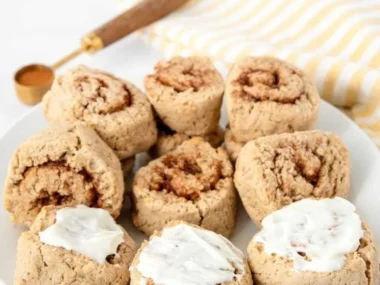 Freshly baked Cinnamon Roll Dog Treats for happy dogs