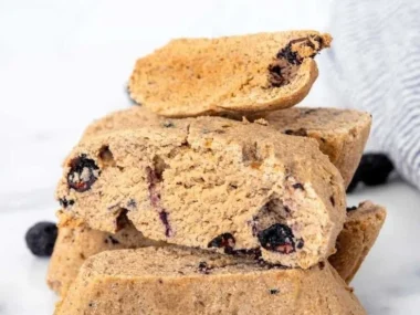 Homemade dog biscotti treats in a decorative bowl