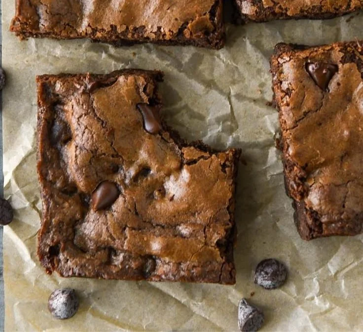 Delicious homemade easy chocolate brownies on a cooling rack.