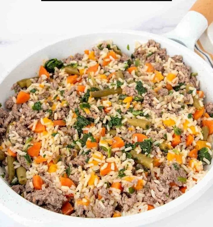 Bowl of ground beef dog food for healthy canine nutrition