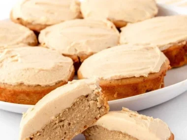 Homemade Peanut Butter Banana Pupcakes for dogs, a healthy treat
