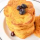 Homemade pumpkin pancakes for dogs served on a plate