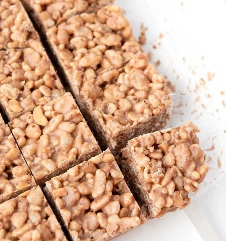 Homemade Rice Krispie Treats for Dogs in a colorful bowl