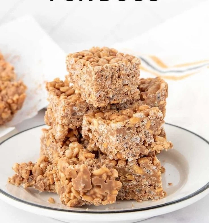 Homemade Rice Krispie Treats for dogs with dog-friendly ingredients