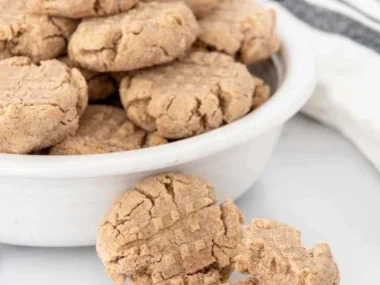 Delicious homemade snickerdoodle dog treats on a plate