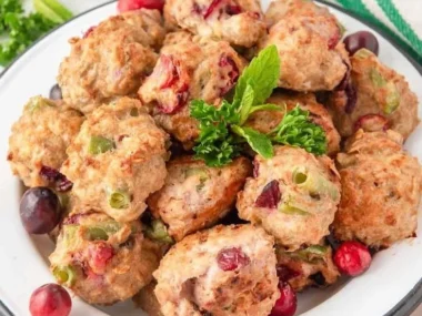 Homemade turkey meatballs for dogs in a bowl